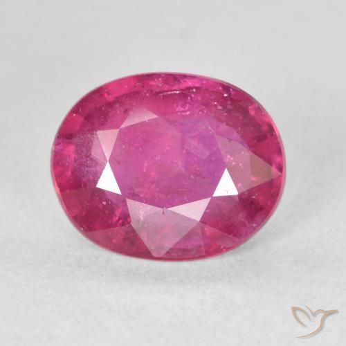 3.05ct 자연스러운 분홍빛이 도는 빨강 루비, 타원형, VS-SI