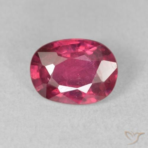 1.65ct 자연스러운 분홍빛이 도는 빨강 루비, 타원형, VS-SI