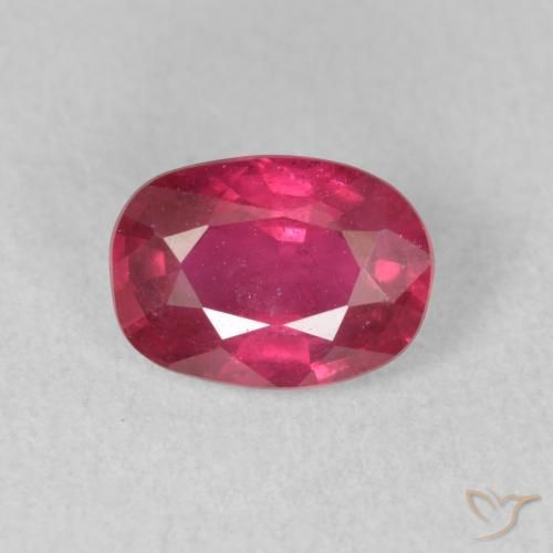 1.58ct 자연스러운 딥 레드 핑크 루비, 타원형, VS-SI