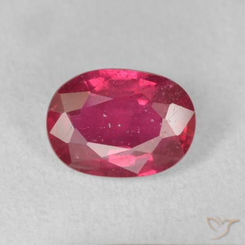 1.73ct 자연스러운 분홍빛이 도는 빨강 루비, 타원형, VS-SI