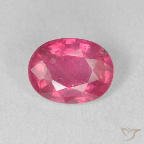 1.71ct 자연스러운 분홍빛이 도는 빨강 루비, 타원형, VS-SI