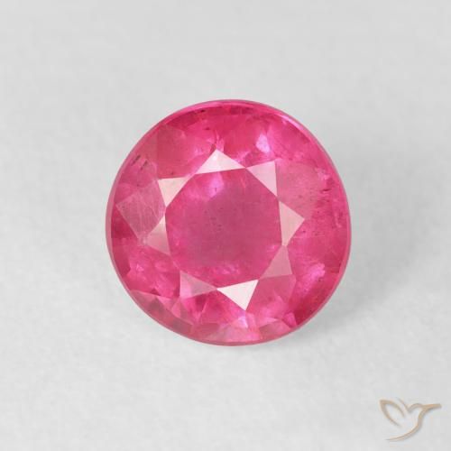1.92ct 자연스러운 분홍빛이 도는 빨강 루비, 둥근, VS-SI