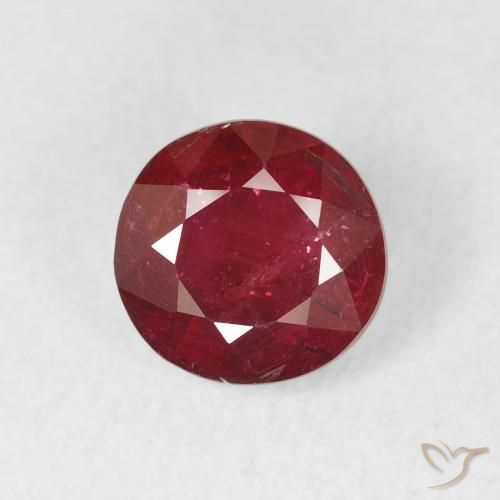 1.74ct 자연스러운 밝은 빨간색 루비, 둥근, VS-SI