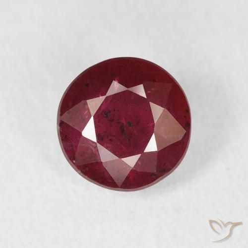 1.14ct 자연스러운 밝은 빨간색 루비, 둥근, VS-SI