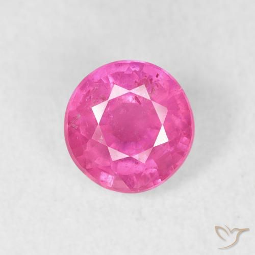 0.98ct 자연스러운 핫 핑크 루비, 둥근, VS-SI
