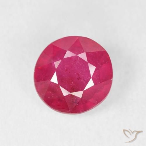 1.72ct 자연스러운 분홍빛이 도는 빨강 루비, 둥근, VS-SI