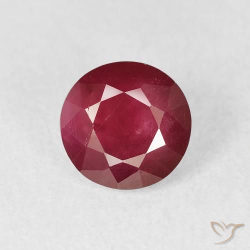 1.63ct 자연스러운 피처럼 붉은 루비, 둥근, VS-SI