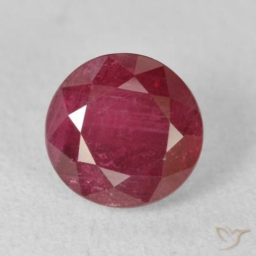 2.74ct 자연스러운 잼 레드 루비, 둥근, VS-SI