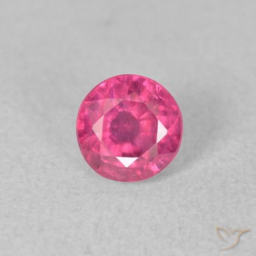 0.90ct 자연스러운 핫 핑크 루비, 둥근, VS-SI