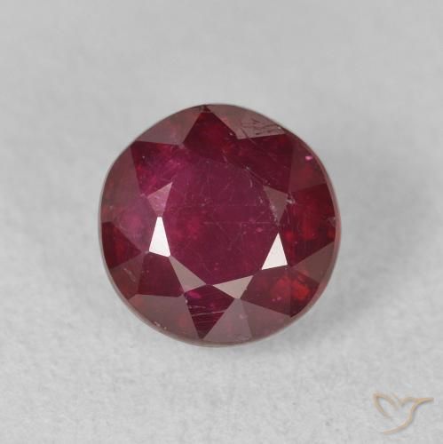 2.04ct 자연스러운 와인 레드 루비, 둥근, VS-SI