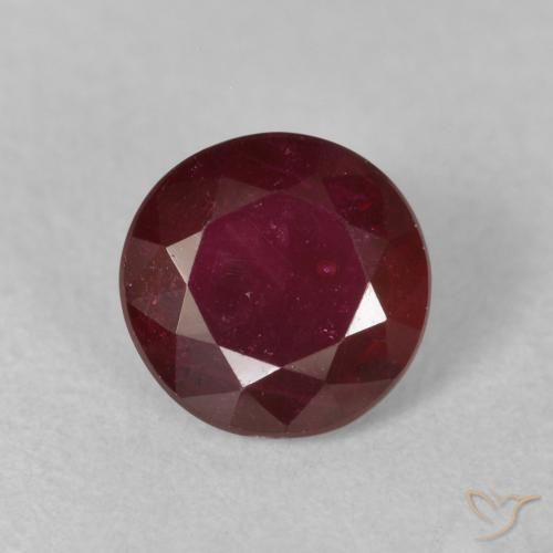 0.86ct 자연스러운 딥 레드 루비, 둥근, VS-SI