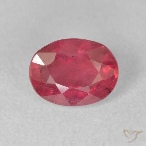 2.05ct 자연스러운 분홍빛이 도는 빨강 루비, 타원형, VS-SI