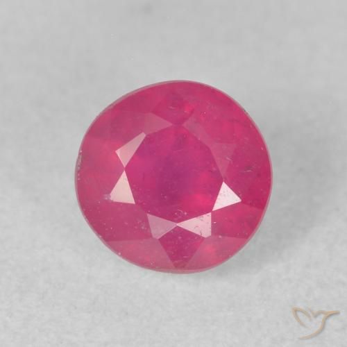 1.19ct 자연스러운 붉은빛이 도는 핑크 루비, 둥근, VS-SI
