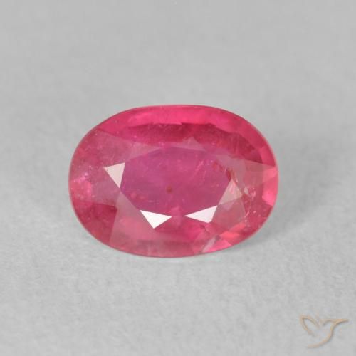 1.26ct 자연스러운 분홍빛이 도는 빨강 루비, 타원형, VS-SI