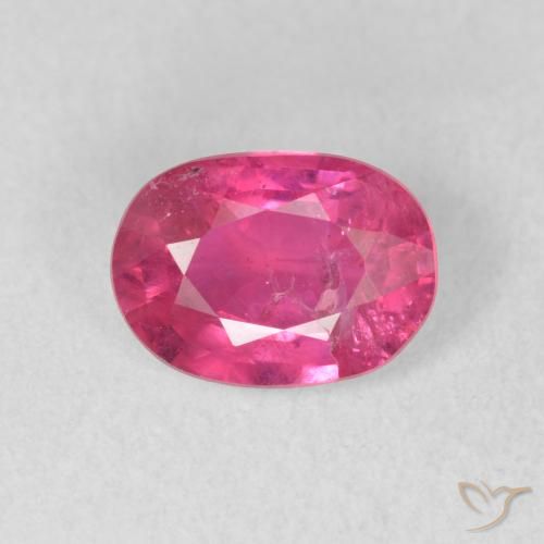 1.54ct 자연스러운 분홍빛이 도는 빨강 루비, 타원형, VS-SI