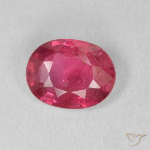 1.48ct 자연스러운 분홍빛이 도는 빨강 루비, 타원형, VS-SI