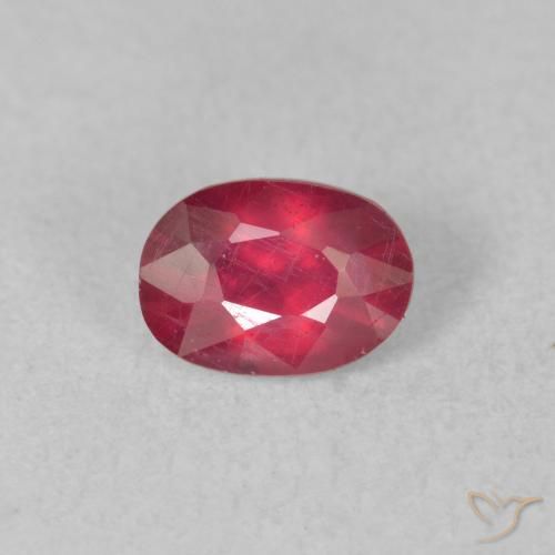 1.12ct 자연스러운 붉은빛이 도는 핑크 루비, 타원형, VS-SI