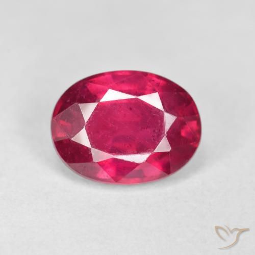 1.89ct 자연스러운 딥 레드 핑크 루비, 타원형, VS