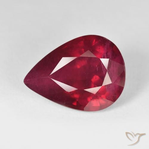 12.94ct 자연스러운 피처럼 붉은 루비, 배 모양, VS