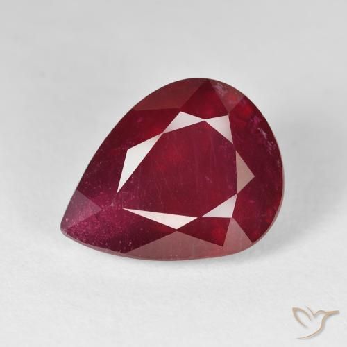 14.72ct 자연스러운 와인 레드 루비, 배 모양, VS