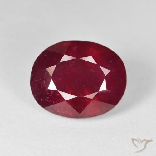12.66ct 자연스러운 딥 레드 루비, 타원형, VS