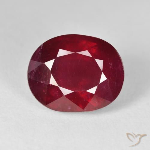 13.61ct 자연스러운 밝은 빨간색 루비, 타원형, VS