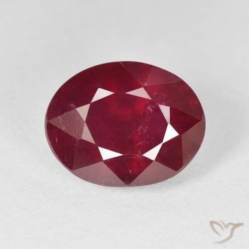 5.72ct 자연스러운 딥 레드 루비, 타원형, VS