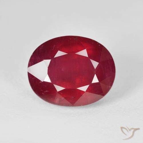 6.53ct 자연스러운 잼 레드 루비, 타원형, VS