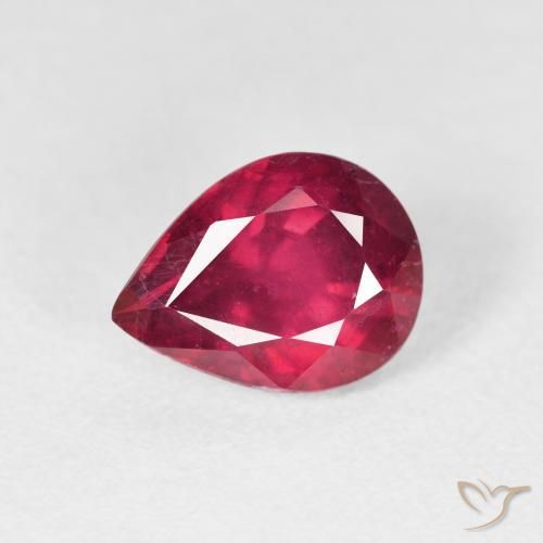 2.62ct 자연스러운 딥 레드 핑크 루비, 배 모양, VS