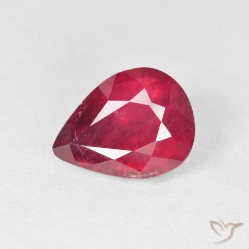 2.34ct 자연스러운 잼 레드 루비, 배 모양, VS-SI