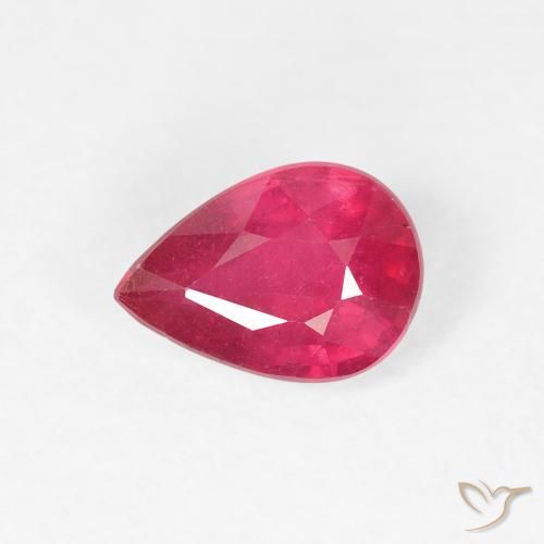1.02ct 자연스러운 잼 레드 루비, 배 모양, VS-SI