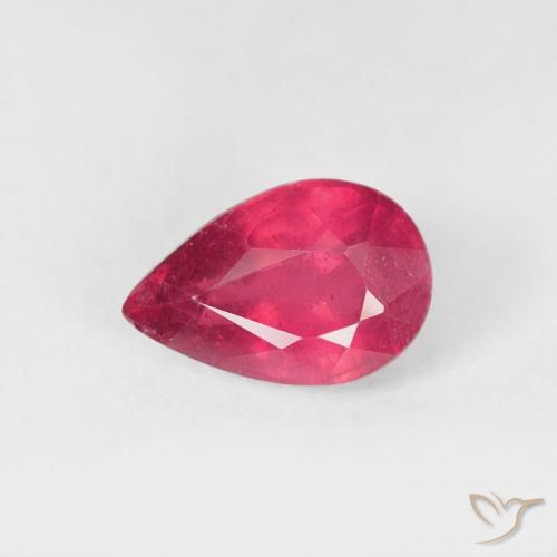 0.71ct 자연스러운 잼 레드 루비, 배 모양, VS-SI