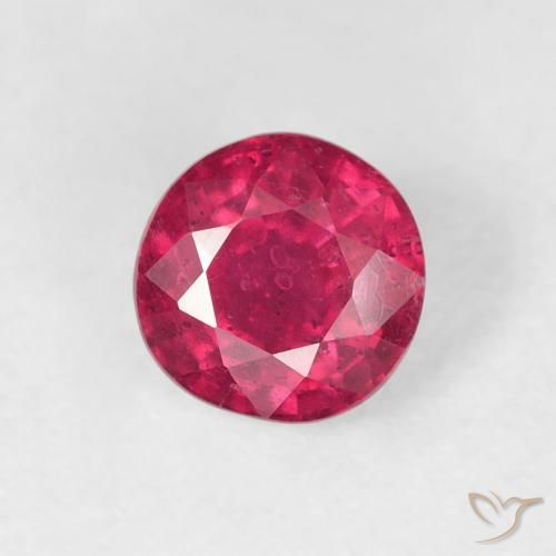 0.99ct 자연스러운 Medium Dark-Red 루비, 둥근, VS