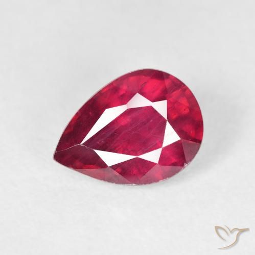 1.86ct 자연스러운 Medium Dark-Red 루비, 배 모양, VS-SI