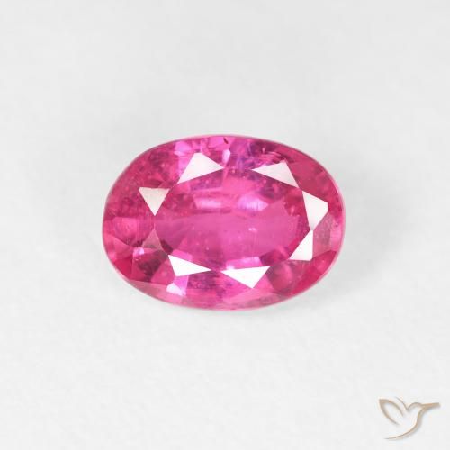 1.13ct 자연스러운 핫 핑크 루비, 타원형, VS