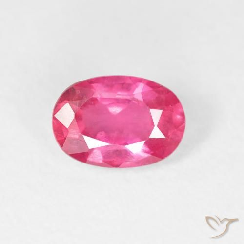1.14ct 자연스러운 핫 핑크 루비, 타원형, VS