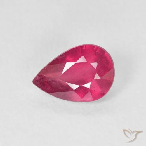 0.95ct 자연스러운 Medium Dark-Red 루비, 배 모양, VS-SI