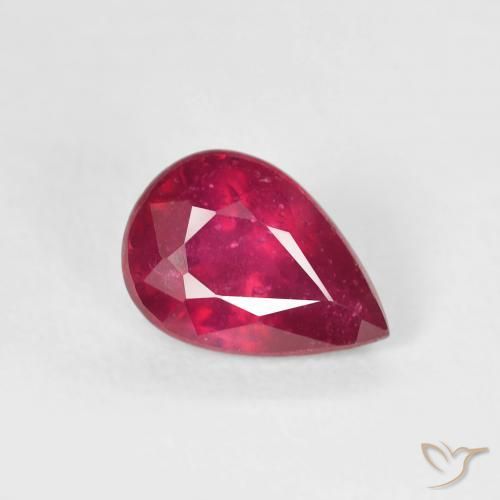 1.11ct 자연스러운 붉은빛이 도는 핑크 루비, 배 모양, VS-SI