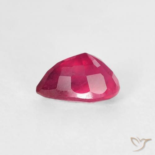 0.76캐럿 천연 Medium Dark-Red 루비, 배 모양, VS-SI