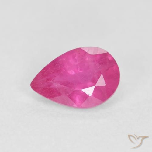 0.57캐럿 천연 Medium Dark-Pink 루비, 배 모양, VS-SI