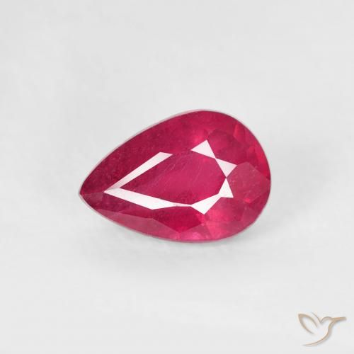0.73ct 자연스러운 잼 레드 루비, 배 모양, VS-SI
