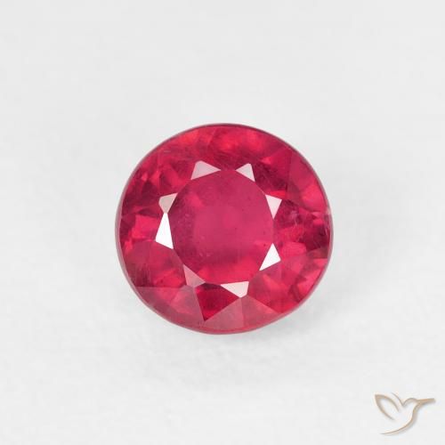 0.93ct 자연스러운 라이트 레드 루비, 둥근, VS