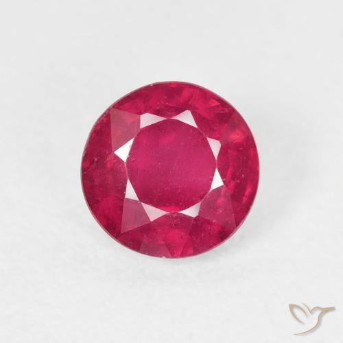 1.21ct 자연스러운 Medium Dark-Red 루비, 둥근, VS