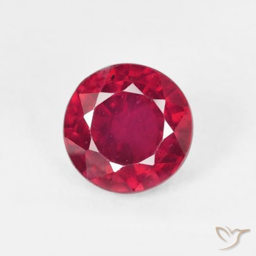 1.28ct 자연스러운 미디엄 레드 루비, 둥근, VS