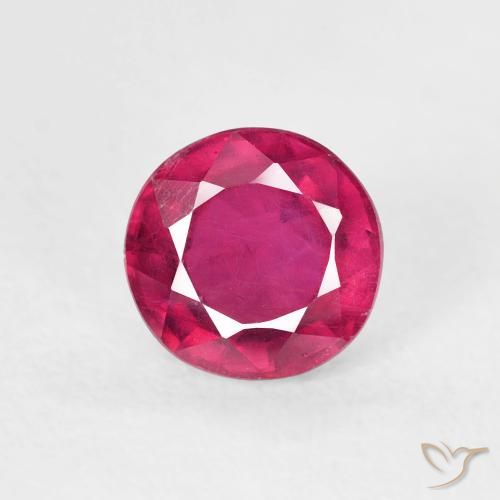 1.24ct 자연스러운 라이트 레드 루비, 둥근, VS