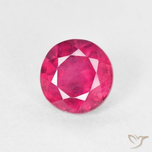 1.00ct 자연스러운 라이트 레드 루비, 둥근, VS