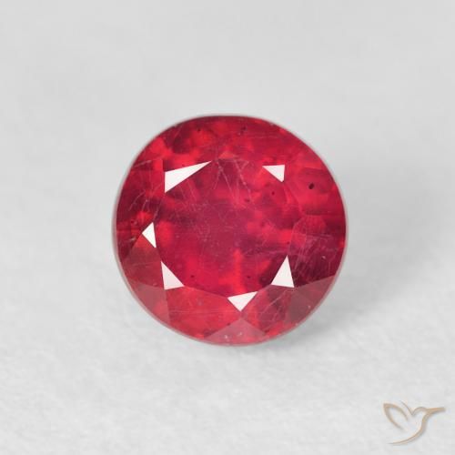 1.22ct 자연스러운 잼 레드 루비, 둥근, VS