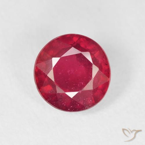 1.50ct 자연스러운 딥 크림슨 루비, 둥근, VS
