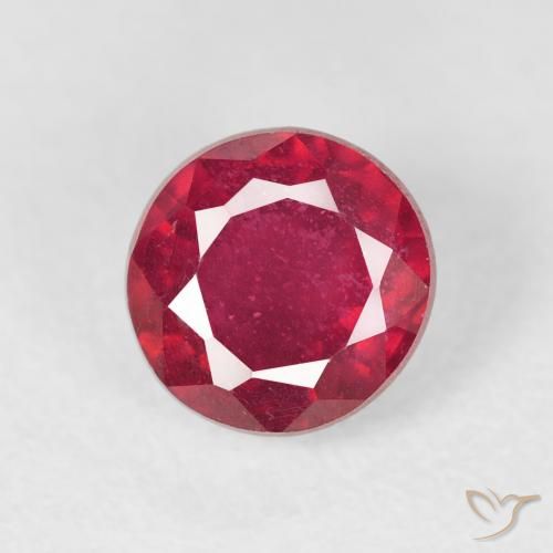 1.37ct 자연스러운 잼 레드 루비, 둥근, VS