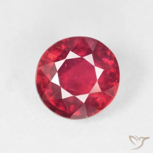 1.62ct 자연스러운 미디엄 레드 루비, 둥근, VS